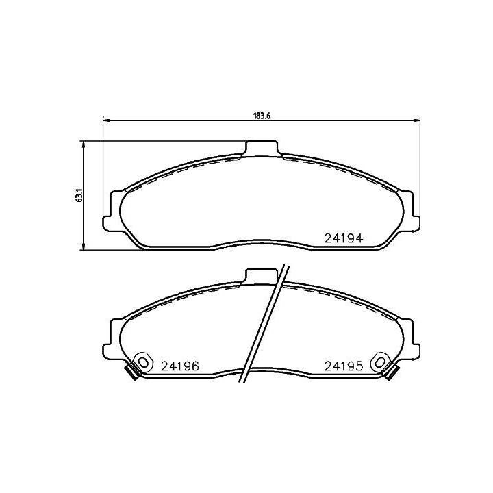 Stabdžių trinkelių rinkinys, diskinis stabdys HELLA 8DB 355 012-561