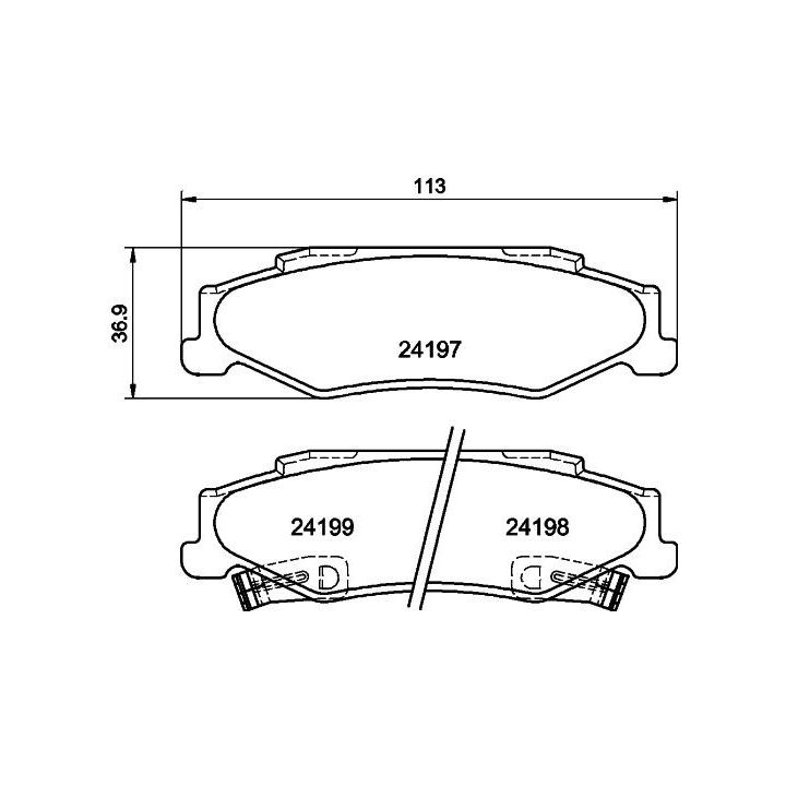 Stabdžių trinkelių rinkinys, diskinis stabdys HELLA 8DB 355 013-191