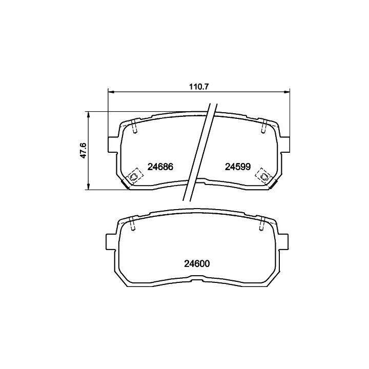 Stabdžių trinkelių rinkinys, diskinis stabdys HELLA 8DB 355 013-551