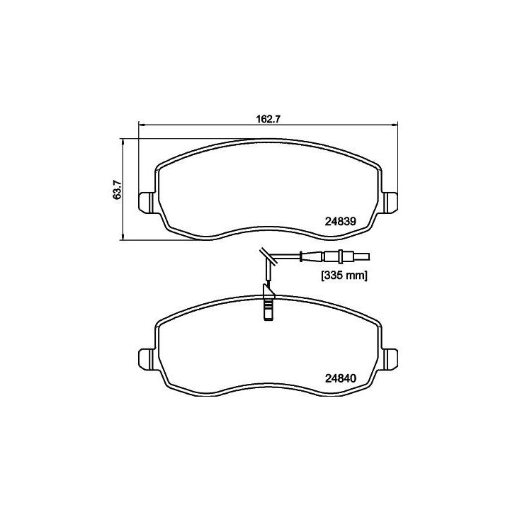 Stabdžių trinkelių rinkinys, diskinis stabdys HELLA 8DB 355 013-871