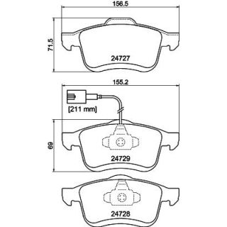 Stabdžių trinkelių rinkinys, diskinis stabdys HELLA 8DB 355 014-241