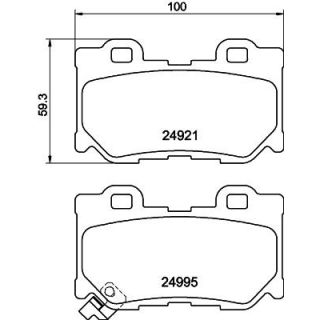 Stabdžių trinkelių rinkinys, diskinis stabdys HELLA 8DB 355 014-851
