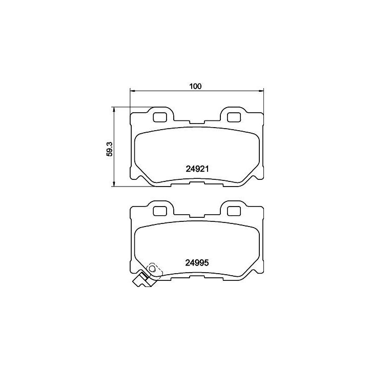 Stabdžių trinkelių rinkinys, diskinis stabdys HELLA 8DB 355 014-851