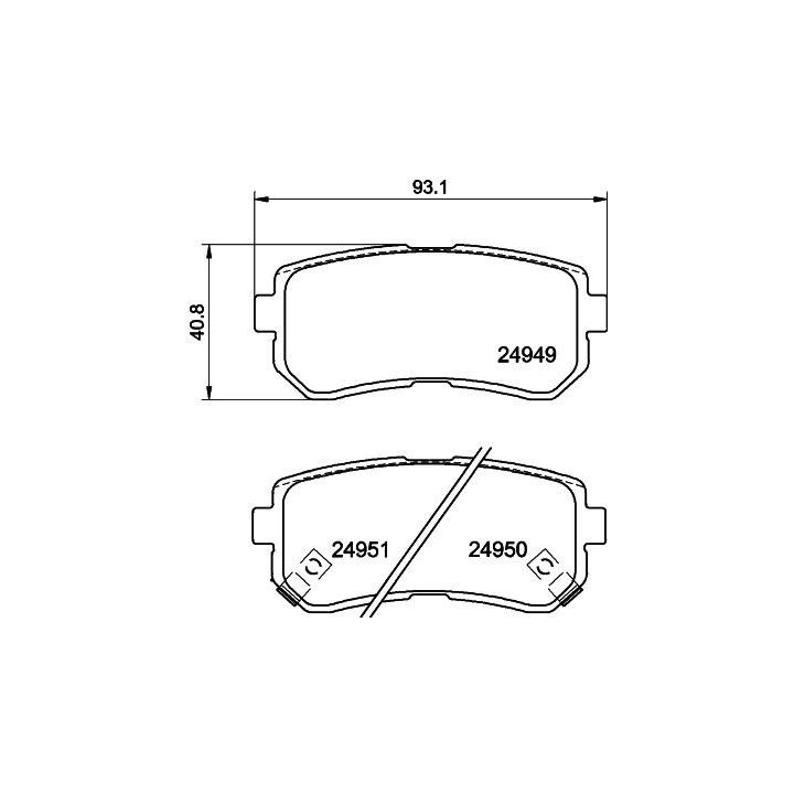 Stabdžių trinkelių rinkinys, diskinis stabdys HELLA 8DB 355 014-911