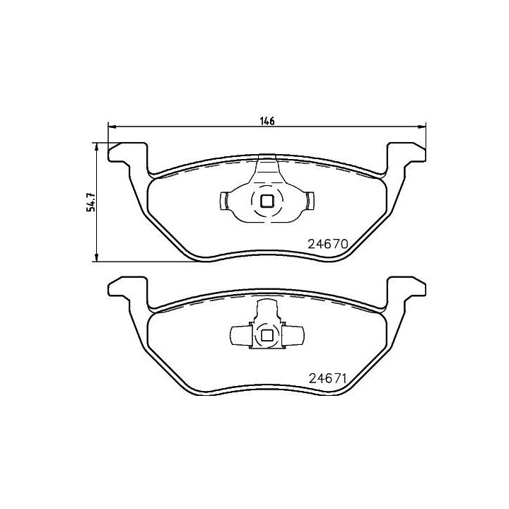 Stabdžių trinkelių rinkinys, diskinis stabdys HELLA 8DB 355 014-951