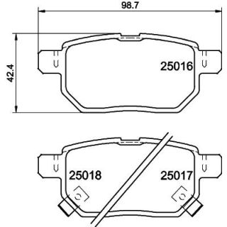 Stabdžių trinkelių rinkinys, diskinis stabdys HELLA 8DB 355 014-991
