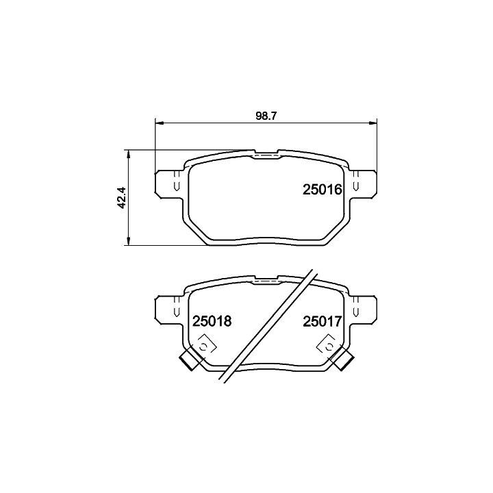 Stabdžių trinkelių rinkinys, diskinis stabdys HELLA 8DB 355 014-991