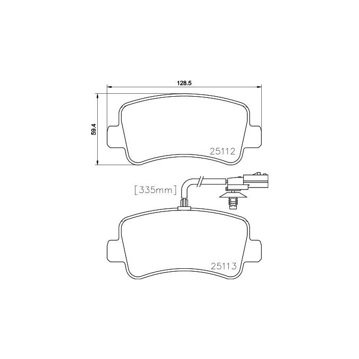 Stabdžių trinkelių rinkinys, diskinis stabdys HELLA 8DB 355 015-301