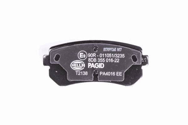 Stabdžių trinkelių rinkinys, diskinis stabdys HELLA 8DB 355 016-221