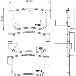Stabdžių trinkelių rinkinys, diskinis stabdys HELLA 8DB 355 016-451
