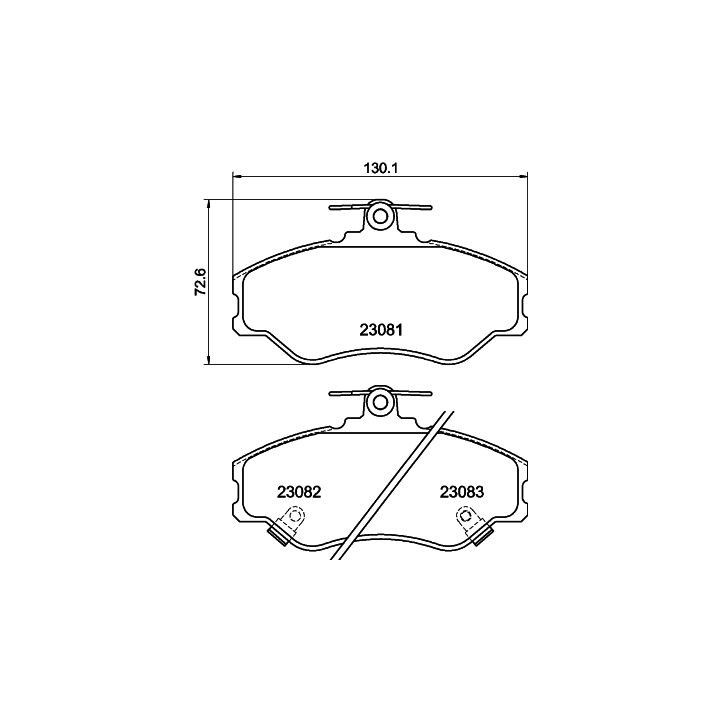 Stabdžių trinkelių rinkinys, diskinis stabdys HELLA 8DB 355 016-641