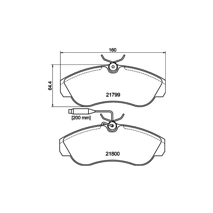 Stabdžių trinkelių rinkinys, diskinis stabdys HELLA 8DB 355 018-151