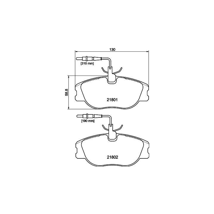 Stabdžių trinkelių rinkinys, diskinis stabdys HELLA 8DB 355 018-171