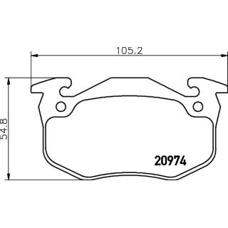 Stabdžių trinkelių rinkinys, diskinis stabdys HELLA 8DB 355 018-951