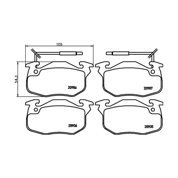 Stabdžių trinkelių rinkinys, diskinis stabdys HELLA 8DB 355 018-961