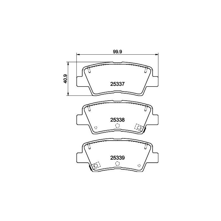 Stabdžių trinkelių rinkinys, diskinis stabdys HELLA 8DB 355 019-981