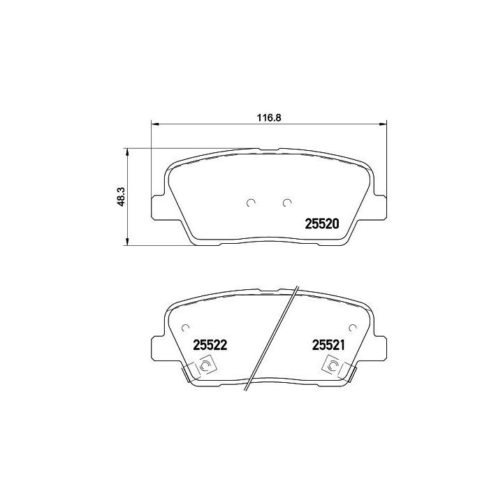 Stabdžių trinkelių rinkinys, diskinis stabdys HELLA 8DB 355 020-101