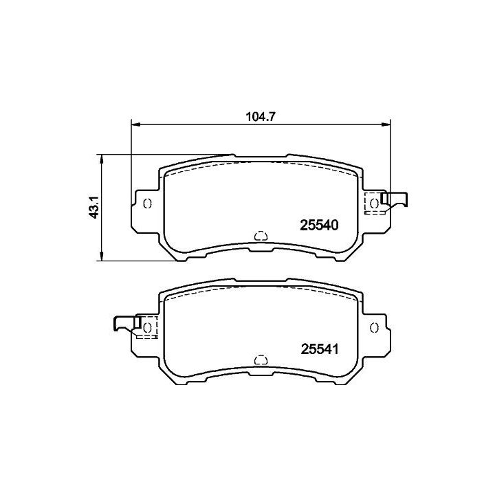 Stabdžių trinkelių rinkinys, diskinis stabdys HELLA 8DB 355 020-151