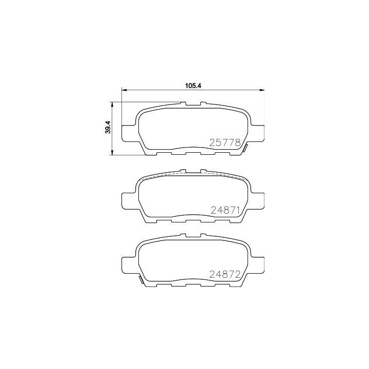 Stabdžių trinkelių rinkinys, diskinis stabdys HELLA 8DB 355 020-401