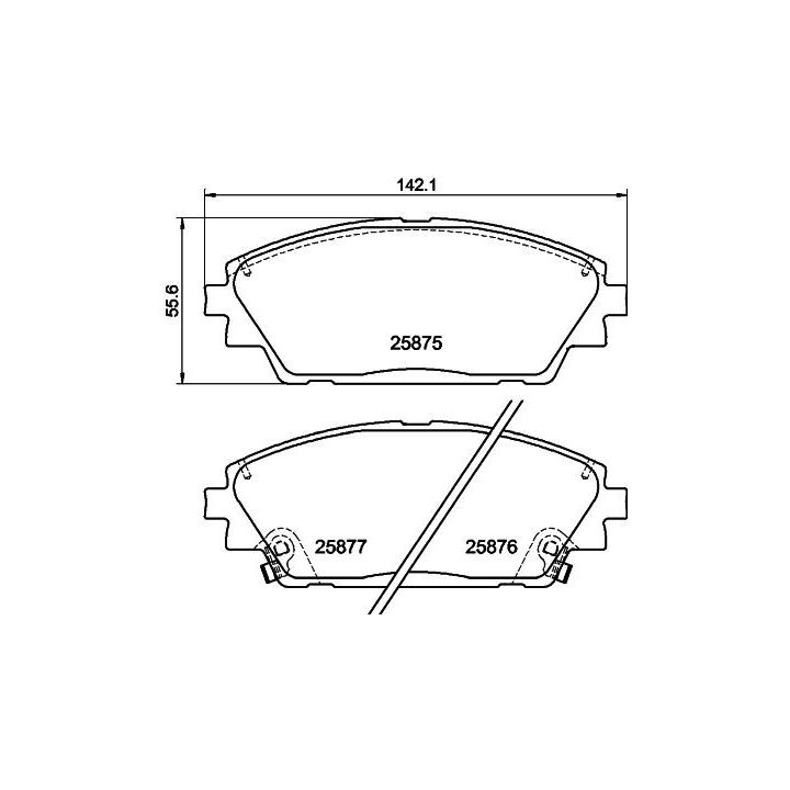 Stabdžių trinkelių rinkinys, diskinis stabdys HELLA 8DB 355 021-421