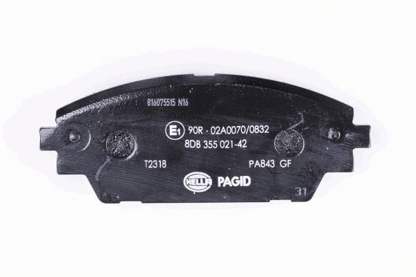 Stabdžių trinkelių rinkinys, diskinis stabdys HELLA 8DB 355 021-421