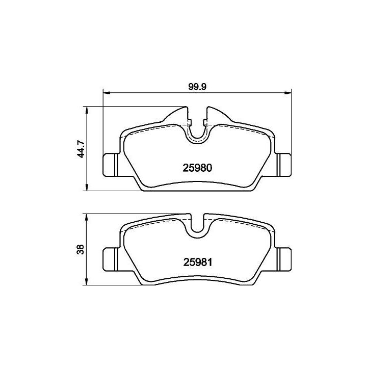 Stabdžių trinkelių rinkinys, diskinis stabdys HELLA 8DB 355 021-481
