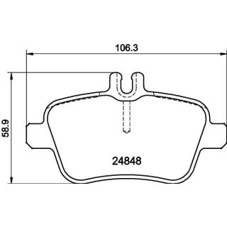 Stabdžių trinkelių rinkinys, diskinis stabdys HELLA 8DB 355 021-791