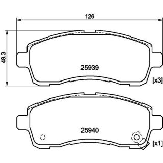 Stabdžių trinkelių rinkinys, diskinis stabdys HELLA 8DB 355 021-871