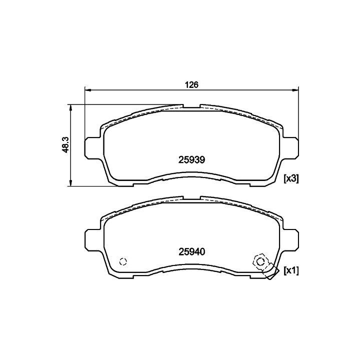 Stabdžių trinkelių rinkinys, diskinis stabdys HELLA 8DB 355 021-871