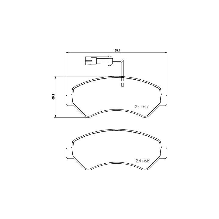 Stabdžių trinkelių rinkinys, diskinis stabdys HELLA 8DB 355 023-011