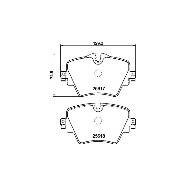 Stabdžių trinkelių rinkinys, diskinis stabdys HELLA 8DB 355 023-131