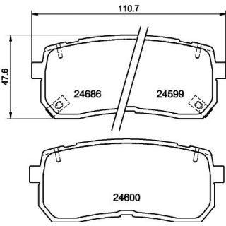 Stabdžių trinkelių rinkinys, diskinis stabdys HELLA 8DB 355 023-231