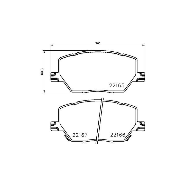 Stabdžių trinkelių rinkinys, diskinis stabdys HELLA 8DB 355 024-711