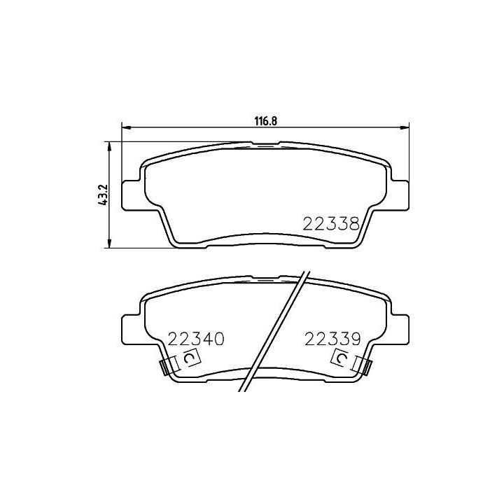 Stabdžių trinkelių rinkinys, diskinis stabdys HELLA 8DB 355 024-841