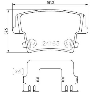 Stabdžių trinkelių rinkinys, diskinis stabdys HELLA 8DB 355 025-051