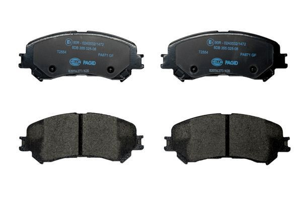 Stabdžių trinkelių rinkinys, diskinis stabdys HELLA 8DB 355 025-081