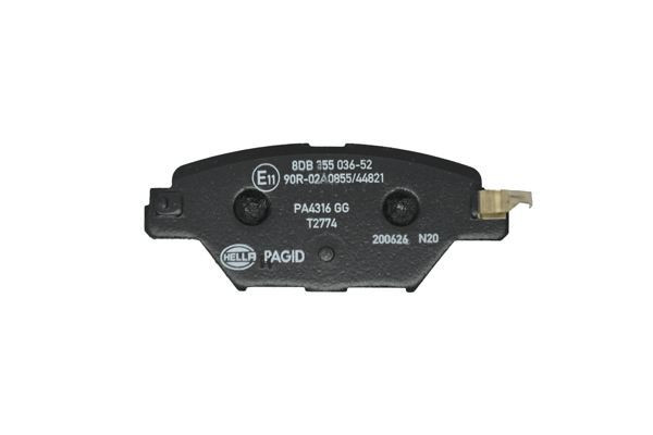 Stabdžių trinkelių rinkinys, diskinis stabdys HELLA 8DB 355 036-521