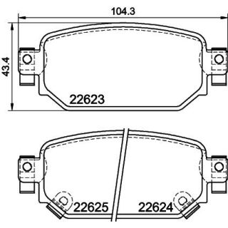 Stabdžių trinkelių rinkinys, diskinis stabdys HELLA 8DB 355 039-141