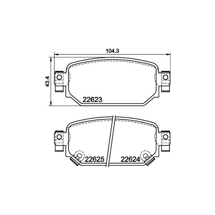 Stabdžių trinkelių rinkinys, diskinis stabdys HELLA 8DB 355 039-141