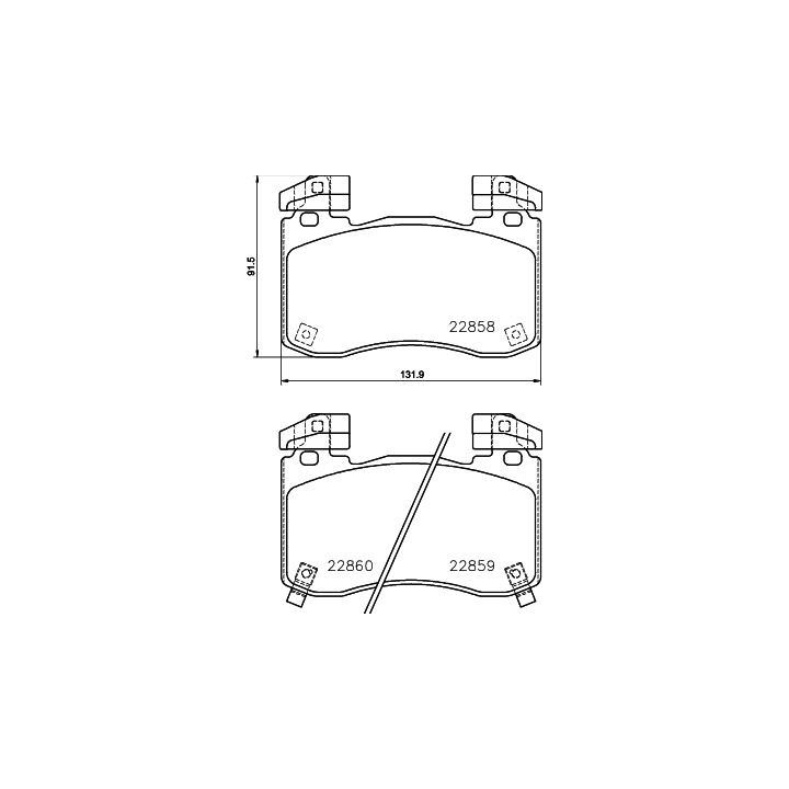 Stabdžių trinkelių rinkinys, diskinis stabdys HELLA 8DB 355 039-451
