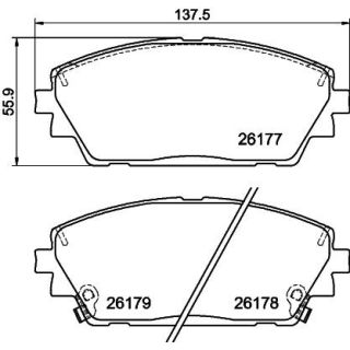 Stabdžių trinkelių rinkinys, diskinis stabdys HELLA 8DB 355 040-271