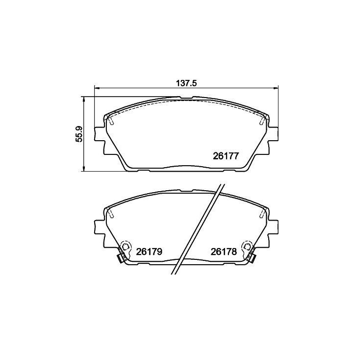 Stabdžių trinkelių rinkinys, diskinis stabdys HELLA 8DB 355 040-271