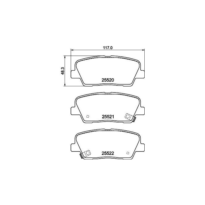 Stabdžių trinkelių rinkinys, diskinis stabdys HELLA 8DB 355 041-141