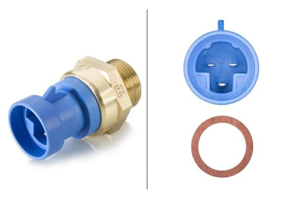 Temperatūros jungiklis, radiatoriaus ventiliatorius HELLA 6ZT 007 837-111