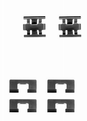 Priedų komplektas, diskinių stabdžių trinkelės HELLA 8DZ 355 202-261