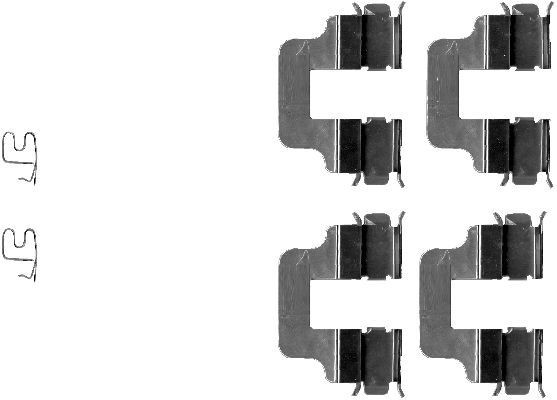 Priedų komplektas, diskinių stabdžių trinkelės HELLA 8DZ 355 202-781