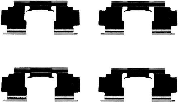Priedų komplektas, diskinių stabdžių trinkelės HELLA 8DZ 355 202-991