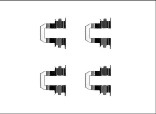 Priedų komplektas, diskinių stabdžių trinkelės HELLA 8DZ 355 205-551