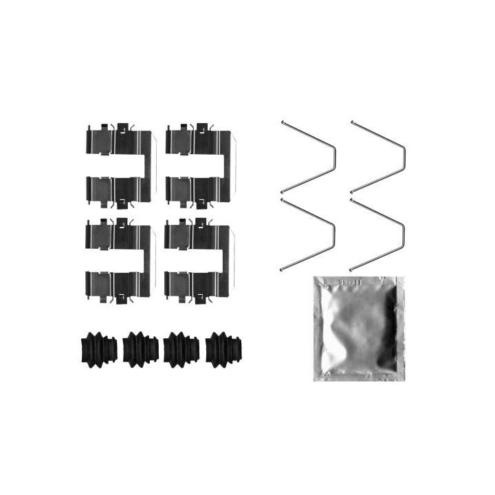 Priedų komplektas, diskinių stabdžių trinkelės HELLA 8DZ 355 205-781