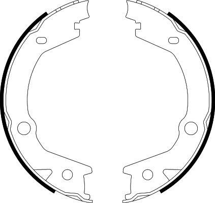 Stabdžių trinkelių komplektas, stovėjimo stabdis HELLA 8DA 355 050-061